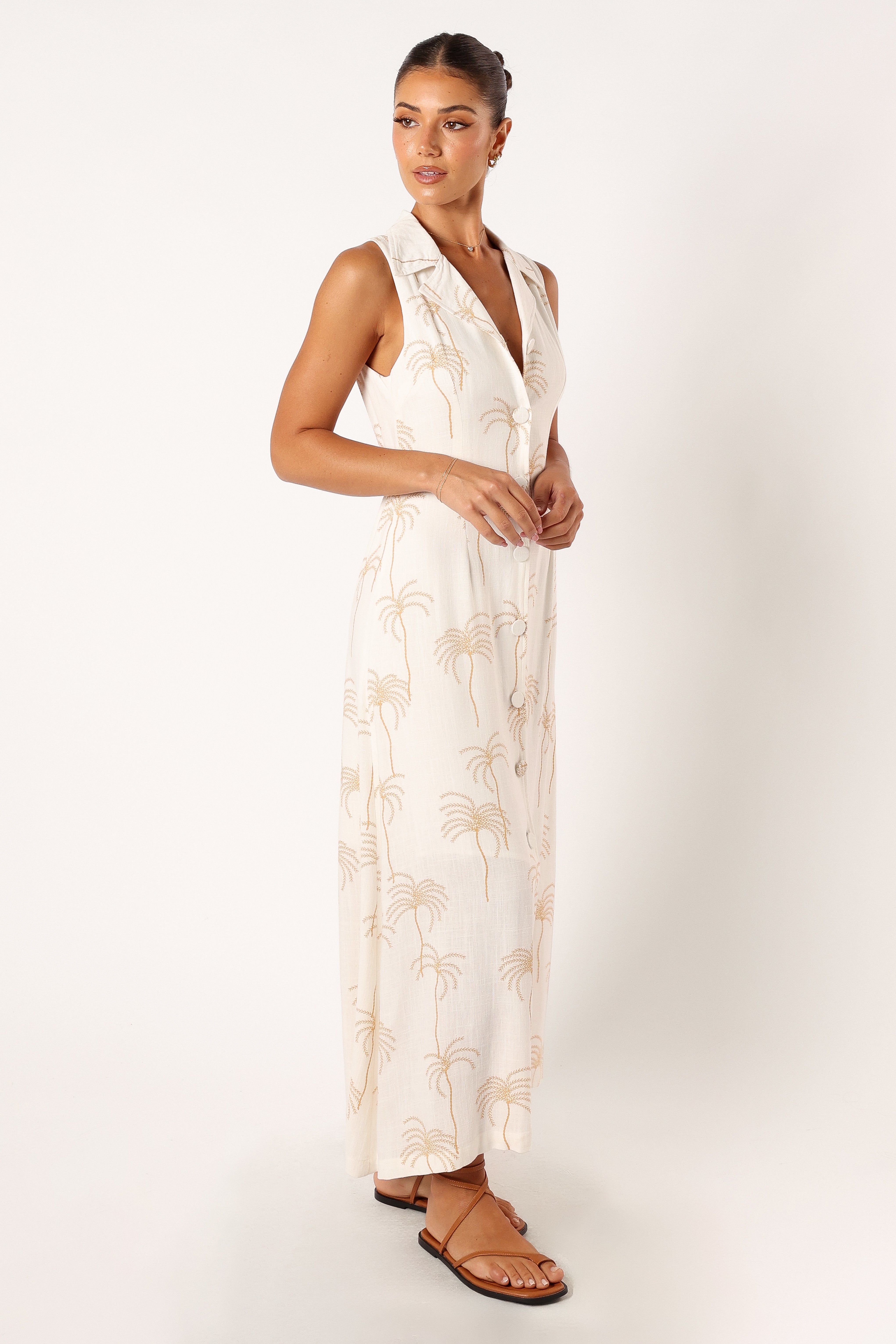 Galia Midi Dress - White Print-Sunny Prom