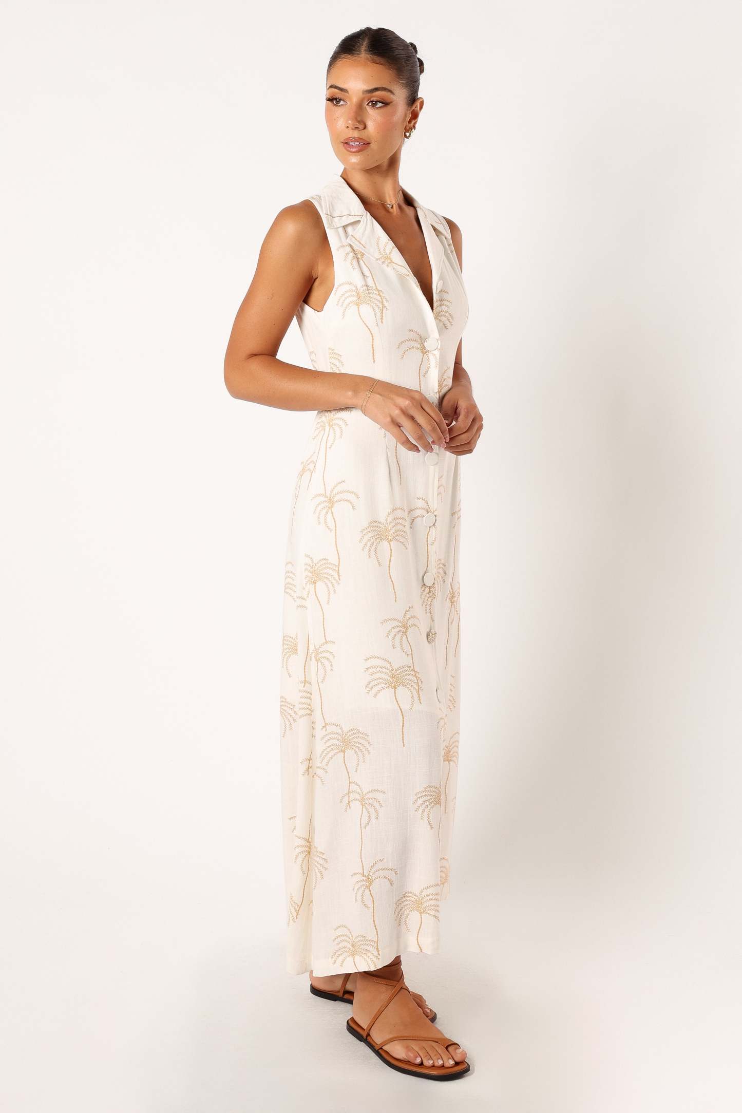 Galia Midi Dress - White Print-Sunny Prom