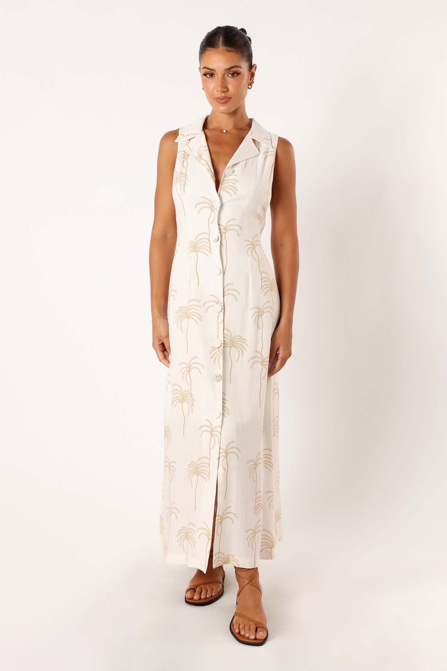 Galia Midi Dress - White Print-Sunny Prom
