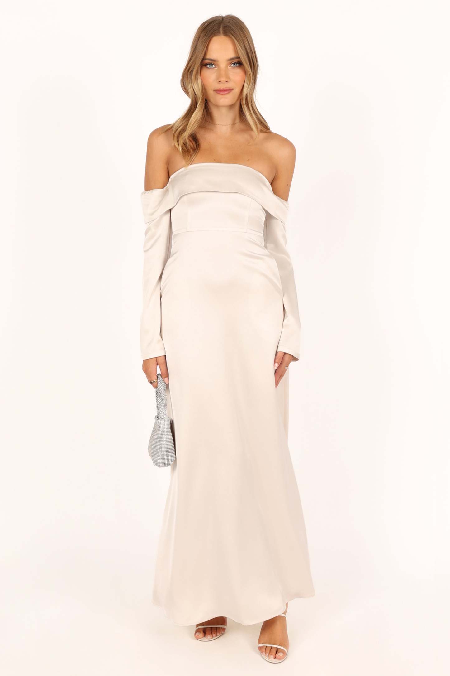 Gigi Off Shoulder Maxi Dress - Cream-Sunny Prom