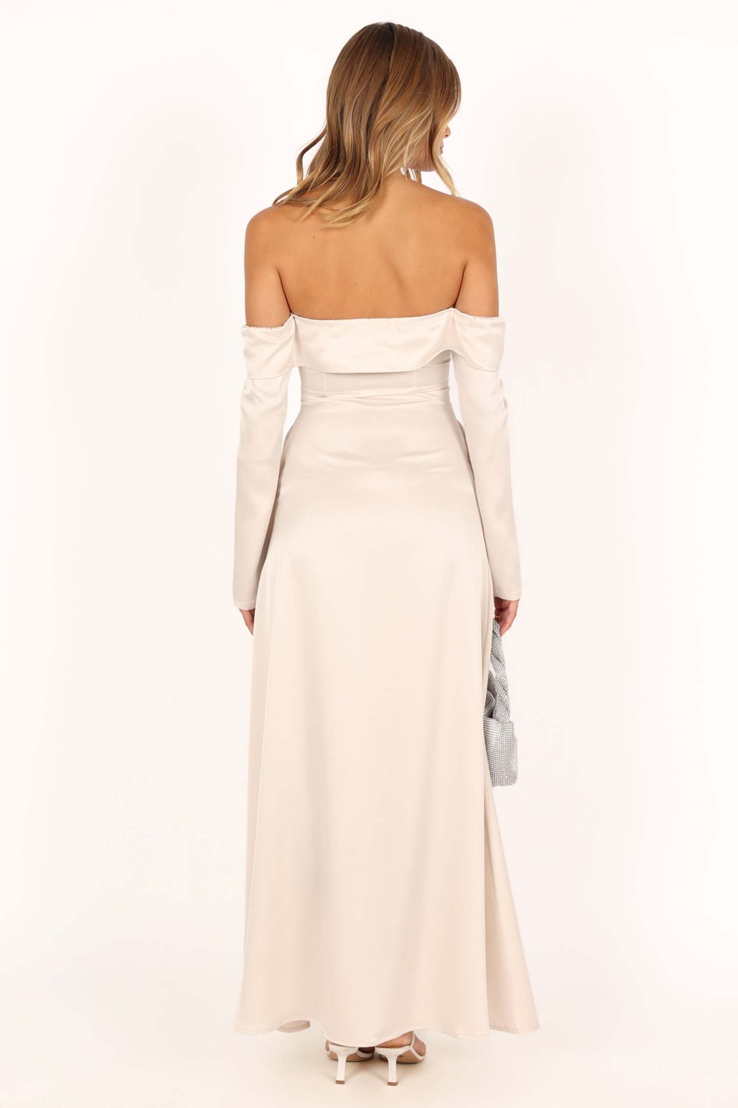 Gigi Off Shoulder Maxi Dress - Cream-Sunny Prom