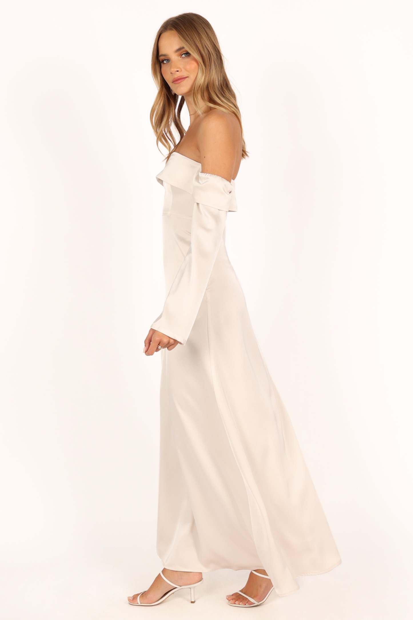 Gigi Off Shoulder Maxi Dress - Cream-Sunny Prom
