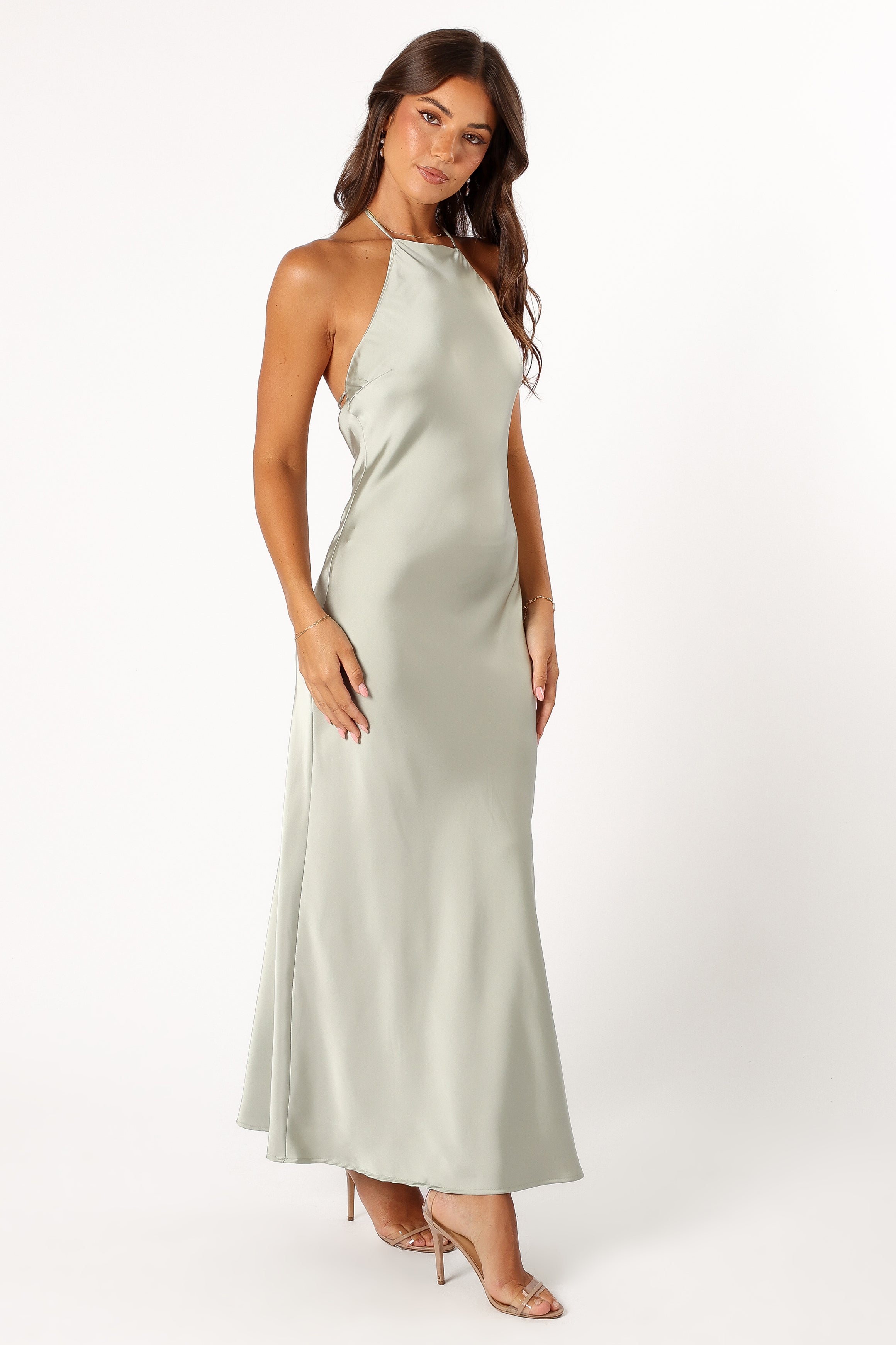Hadley Halterneck Maxi Dress - Sage-Sunny Prom