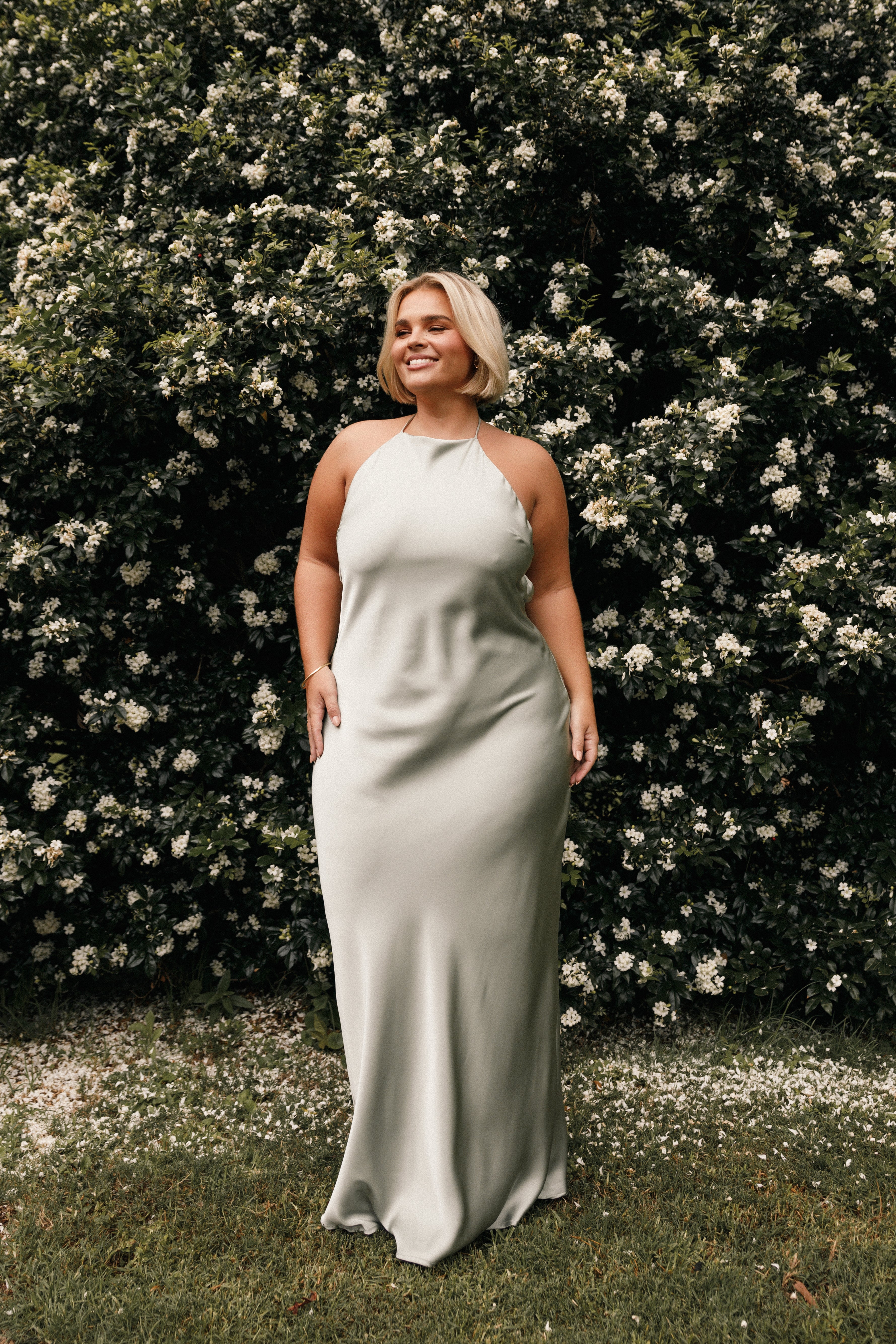 Hadley Halterneck Maxi Dress - Sage-Sunny Prom