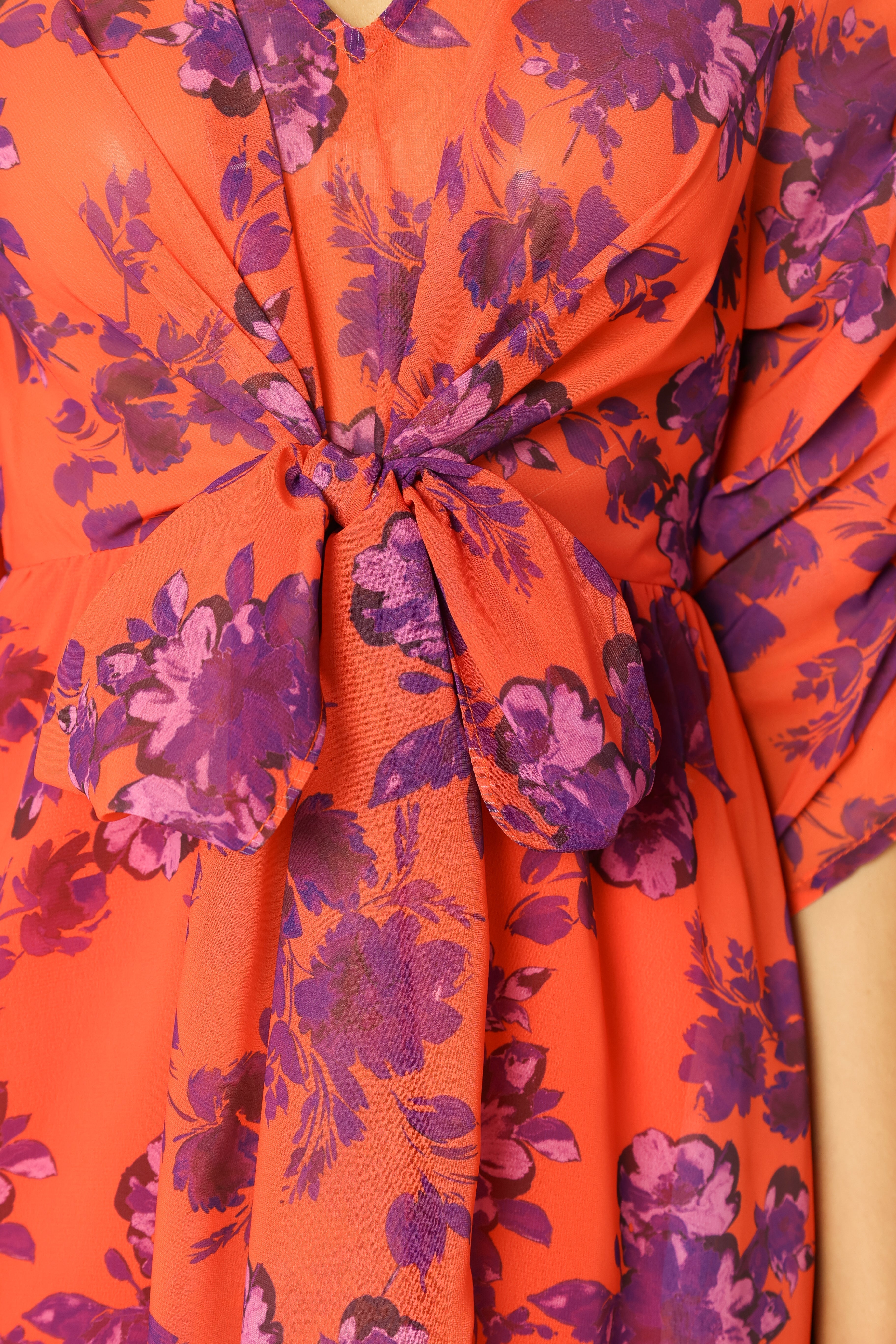 Hallie Midi Floral Dress - Red Wine-Sunny Prom
