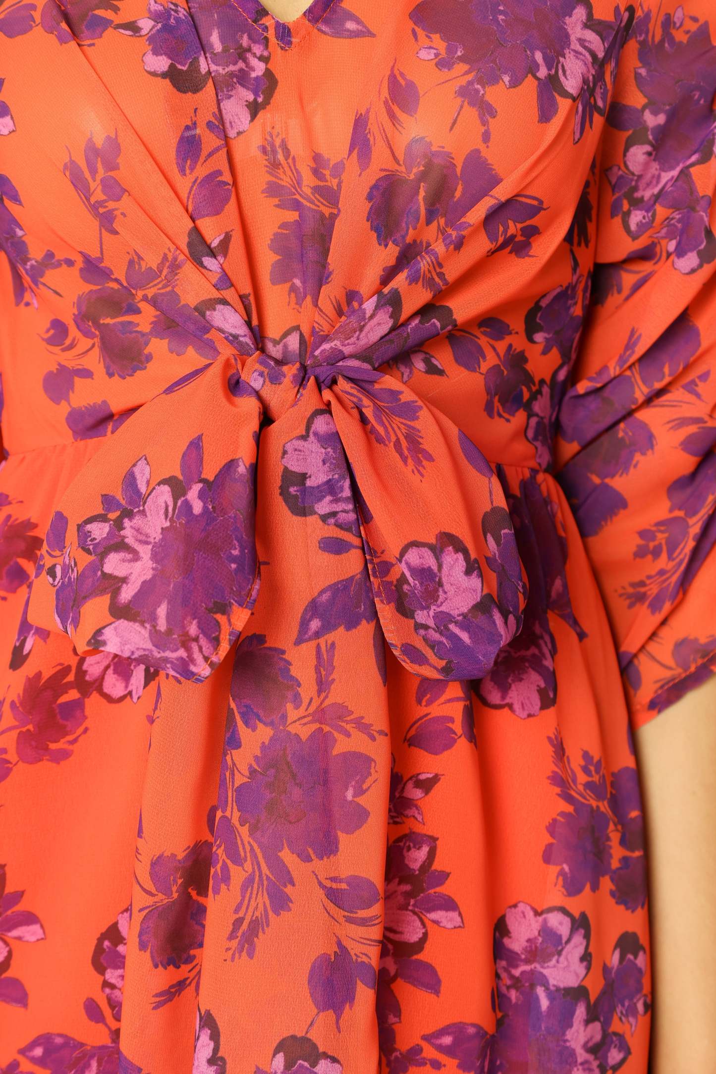 Hallie Midi Floral Dress - Red Wine-Sunny Prom