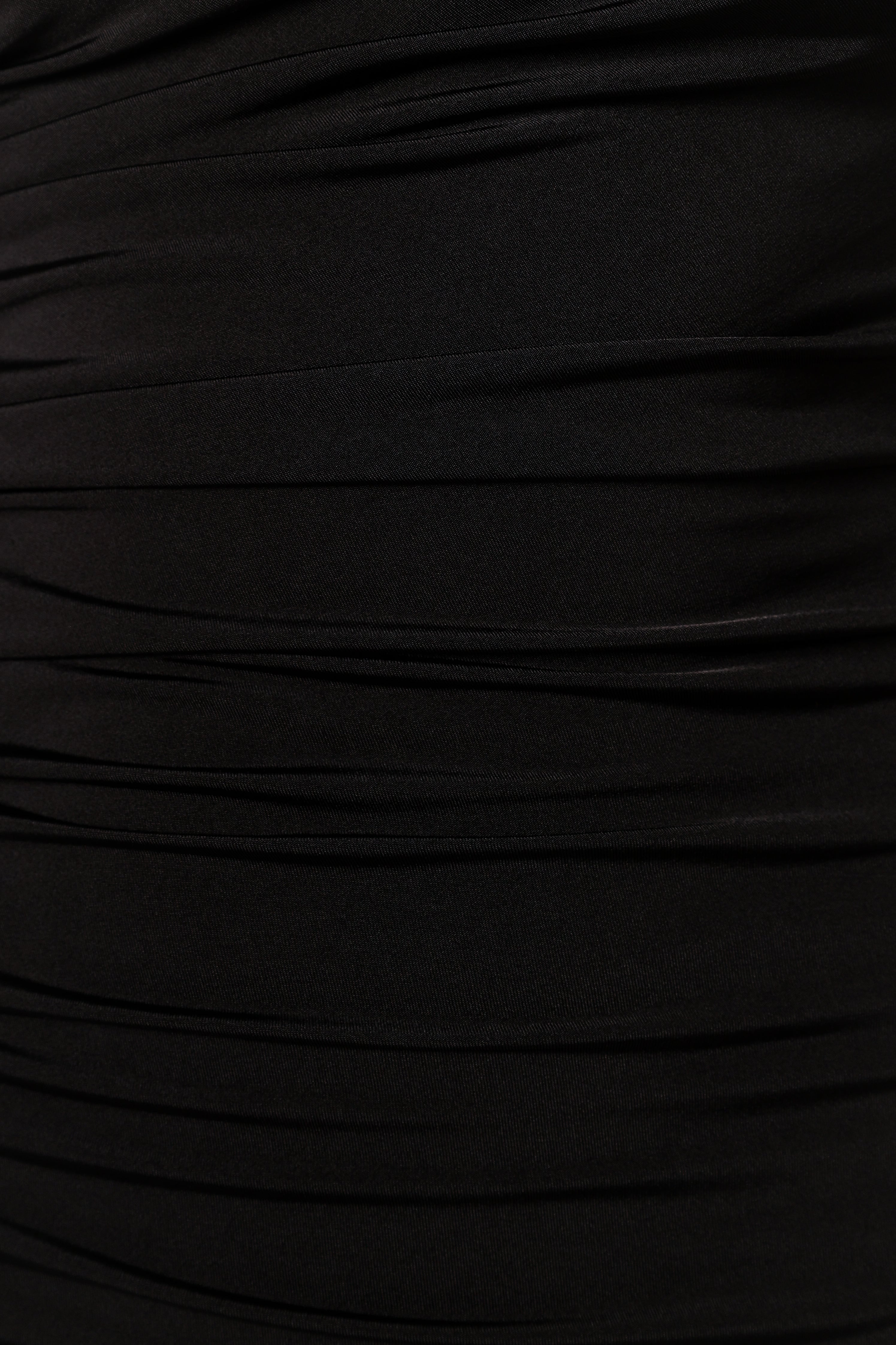 Javier One Shoulder Midi Dress - Black-Sunny Prom