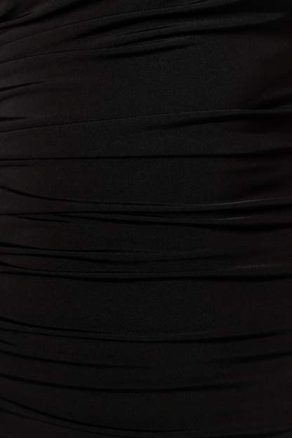 Javier One Shoulder Midi Dress - Black-Sunny Prom