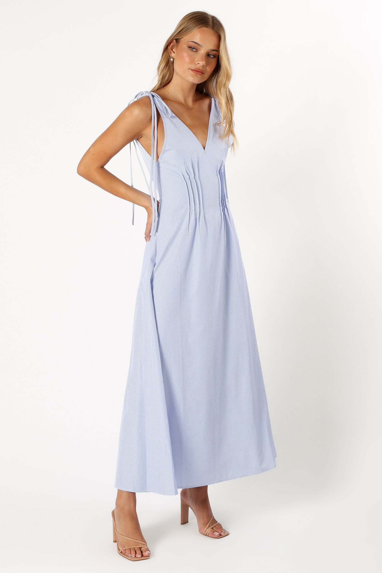 Jaynie Maxi Dress - Blue Stripe-Sunny Prom