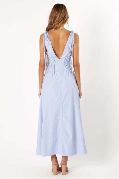 Jaynie Maxi Dress - Blue Stripe-Sunny Prom