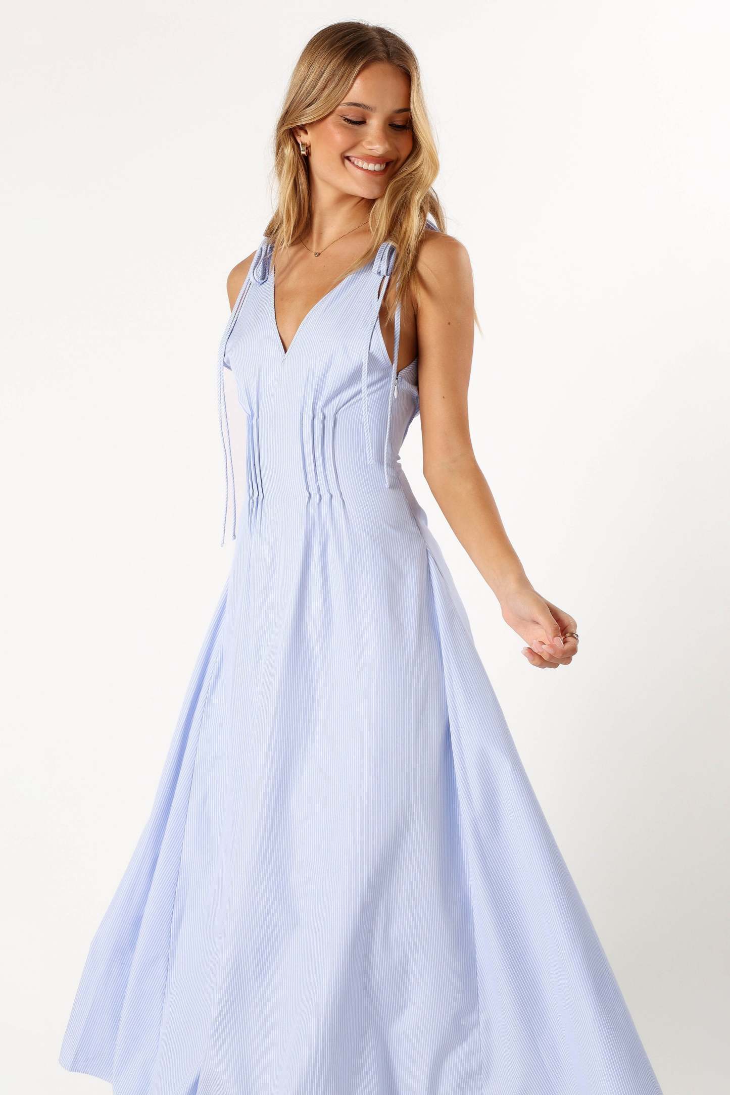 Jaynie Maxi Dress - Blue Stripe-Sunny Prom