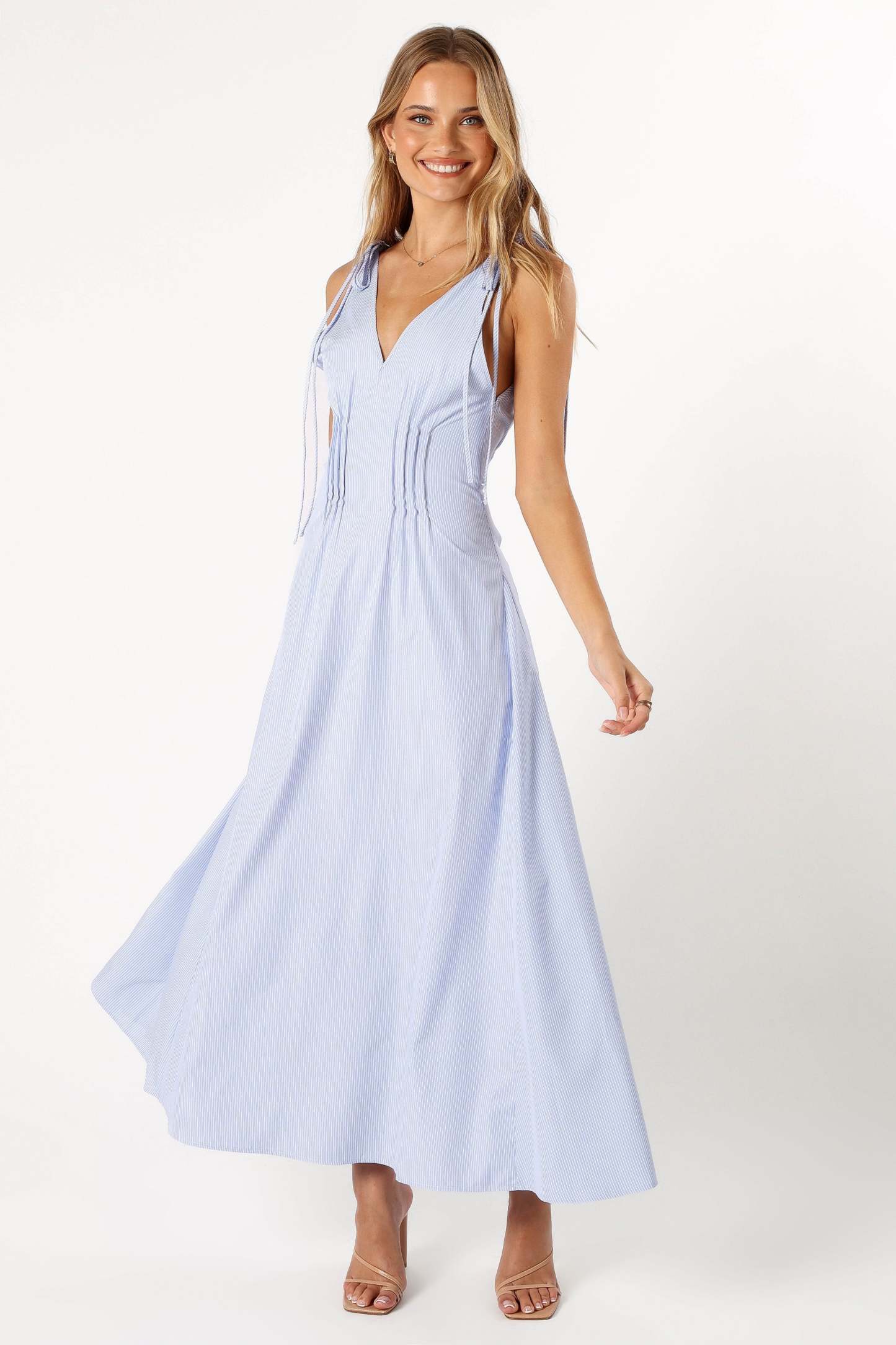 Jaynie Maxi Dress - Blue Stripe-Sunny Prom