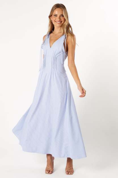 Jaynie Maxi Dress - Blue Stripe-Sunny Prom