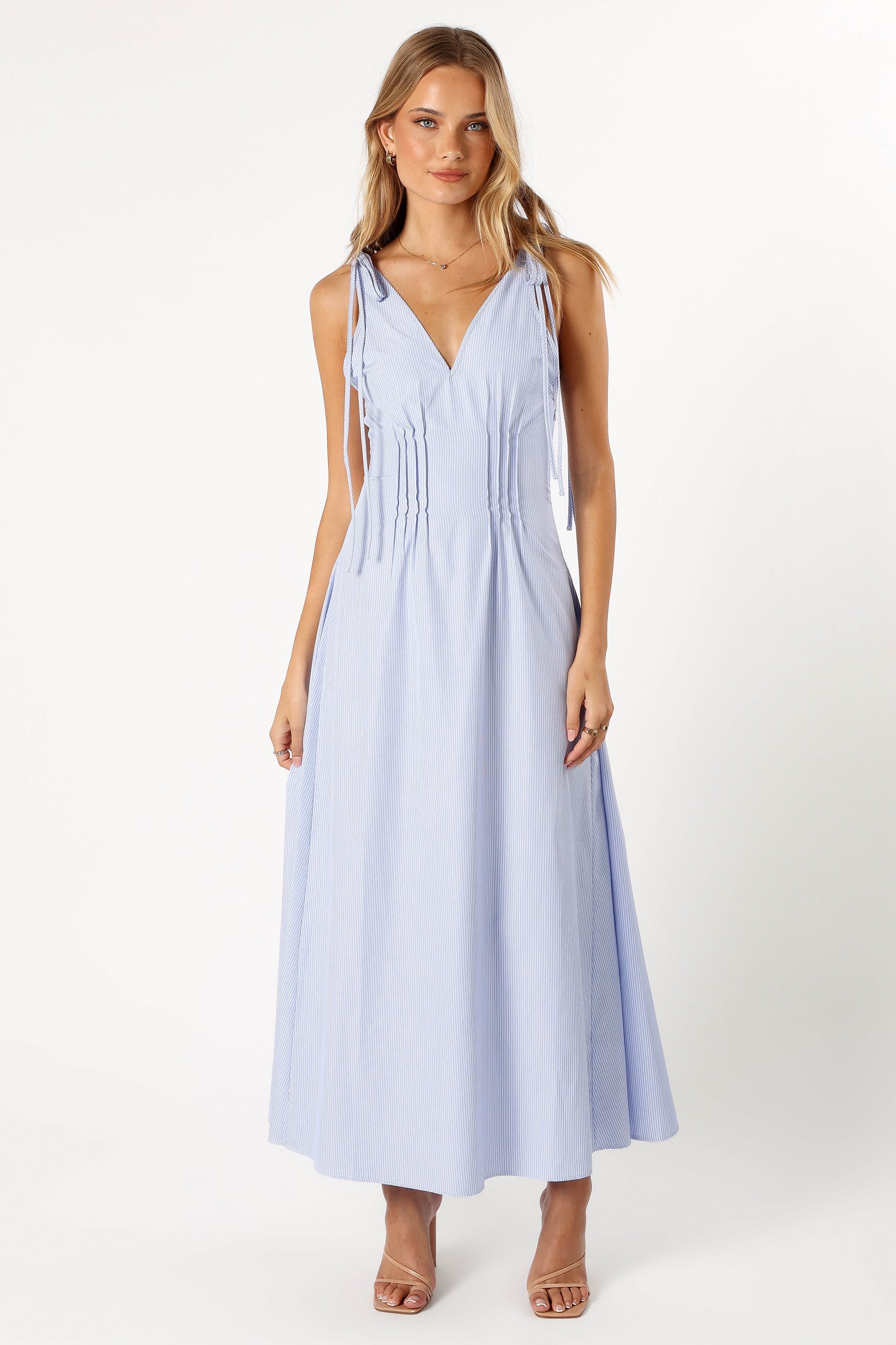 Jaynie Maxi Dress - Blue Stripe-Sunny Prom