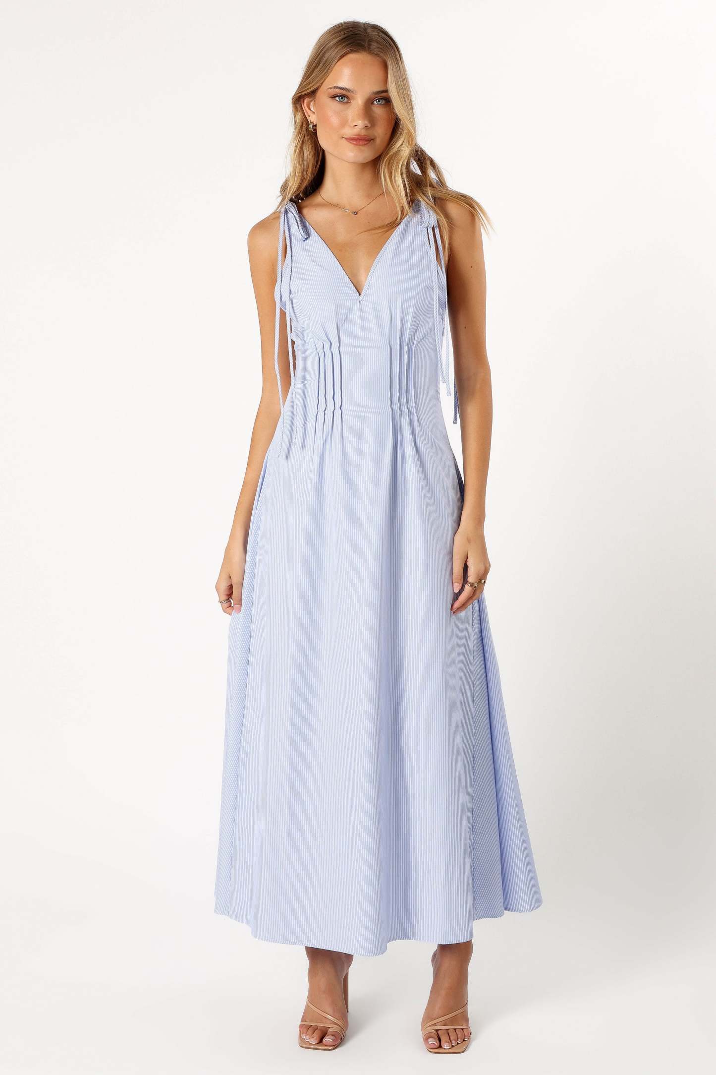Jaynie Maxi Dress - Blue Stripe-Sunny Prom