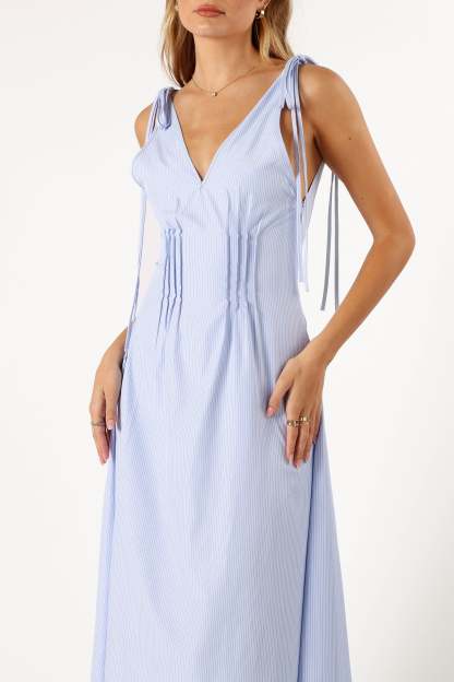 Jaynie Maxi Dress - Blue Stripe-Sunny Prom