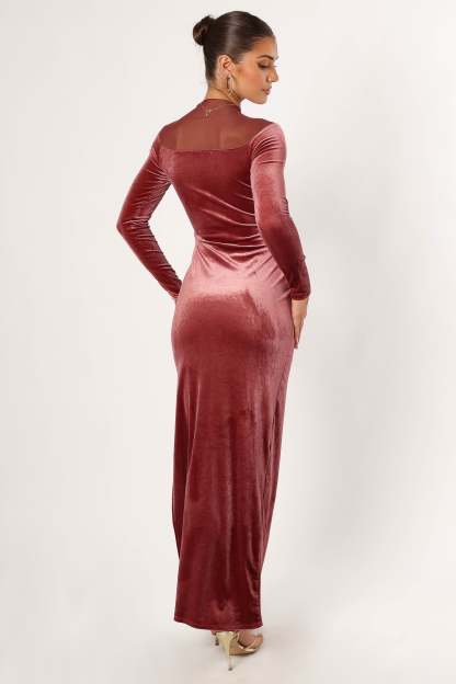 Jessica Long Sleeve Maxi Dress - Mauve-Sunny Prom