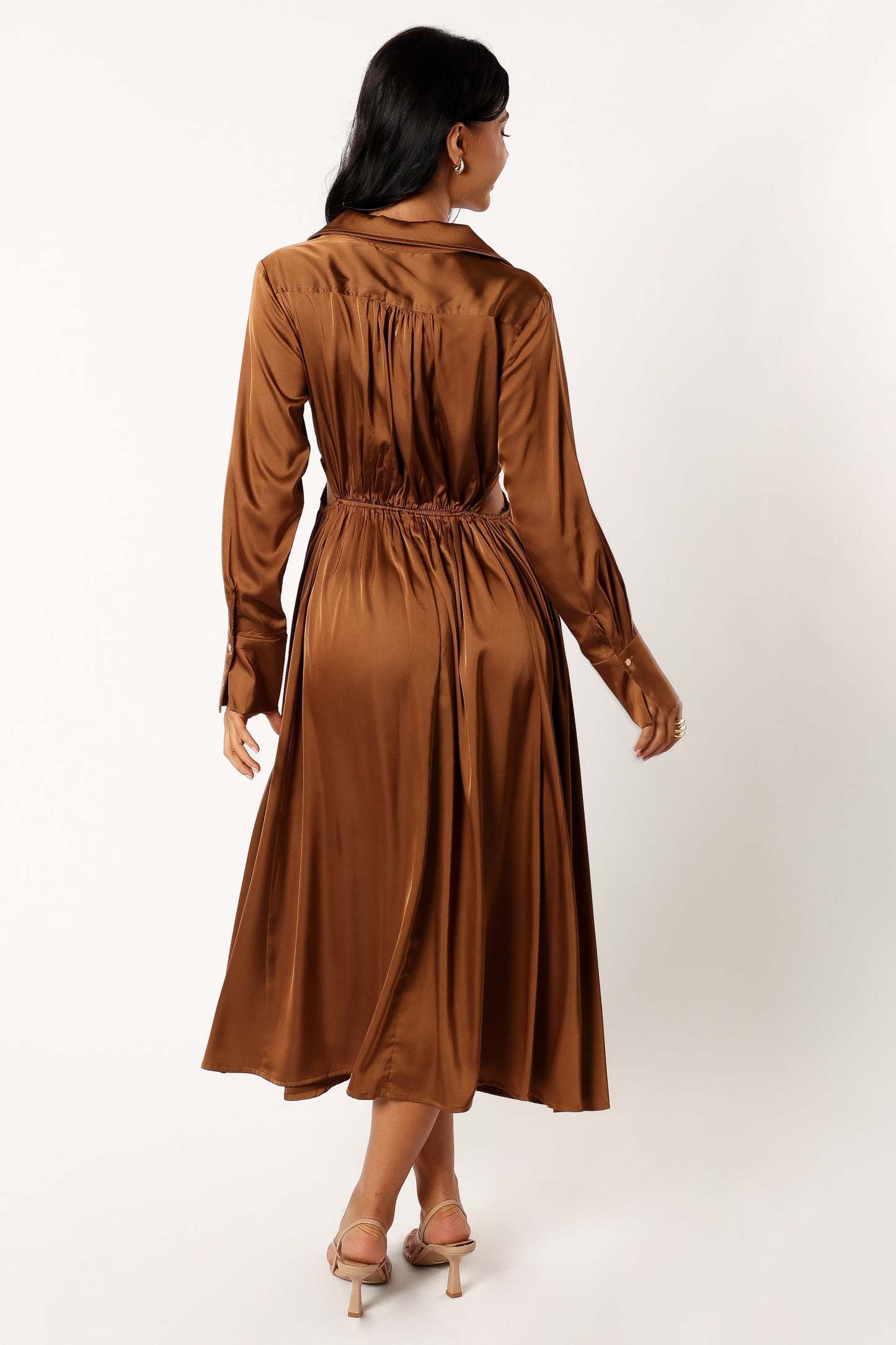 Jett Long Sleeve Midi Dress - Bronze-Sunny Prom