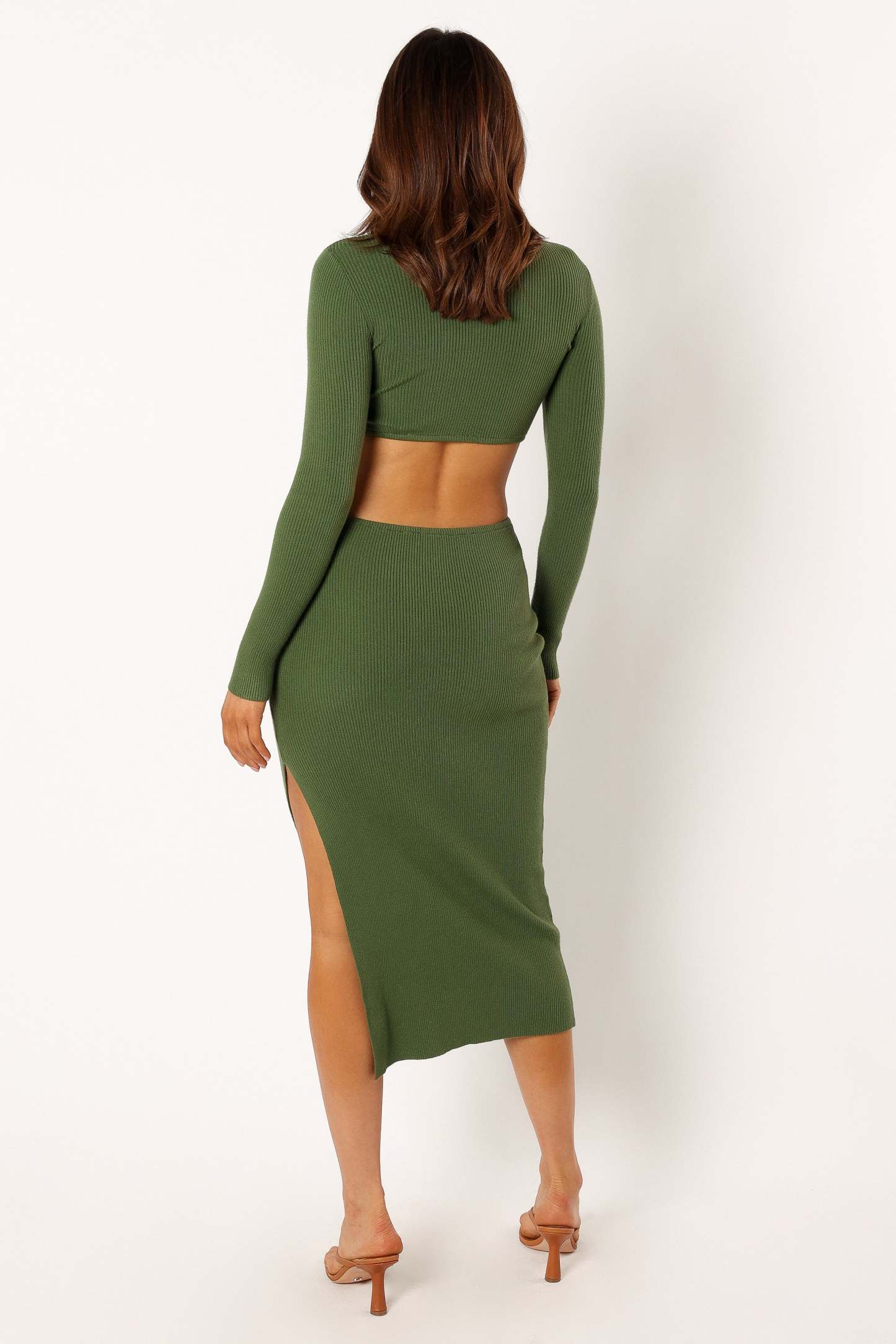 Jonah Long Sleeve Midi Dress - Ibiza Green-Sunny Prom