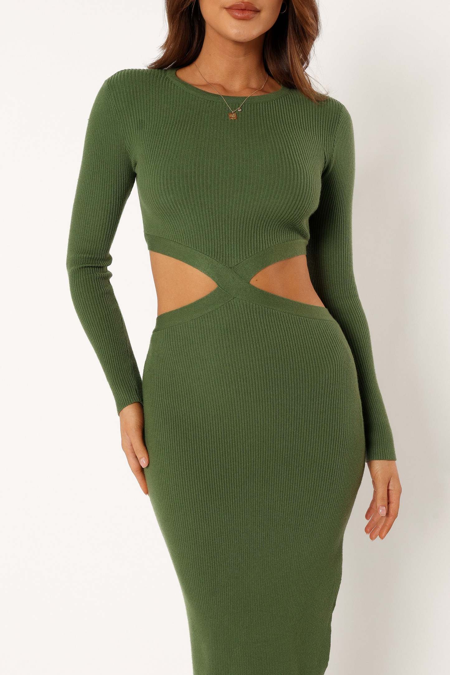Jonah Long Sleeve Midi Dress - Ibiza Green-Sunny Prom