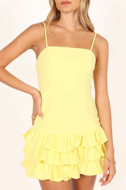 Junee Mini Dress - Lemon-Sunny Prom