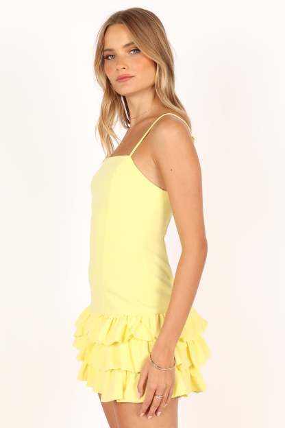 Junee Mini Dress - Lemon-Sunny Prom