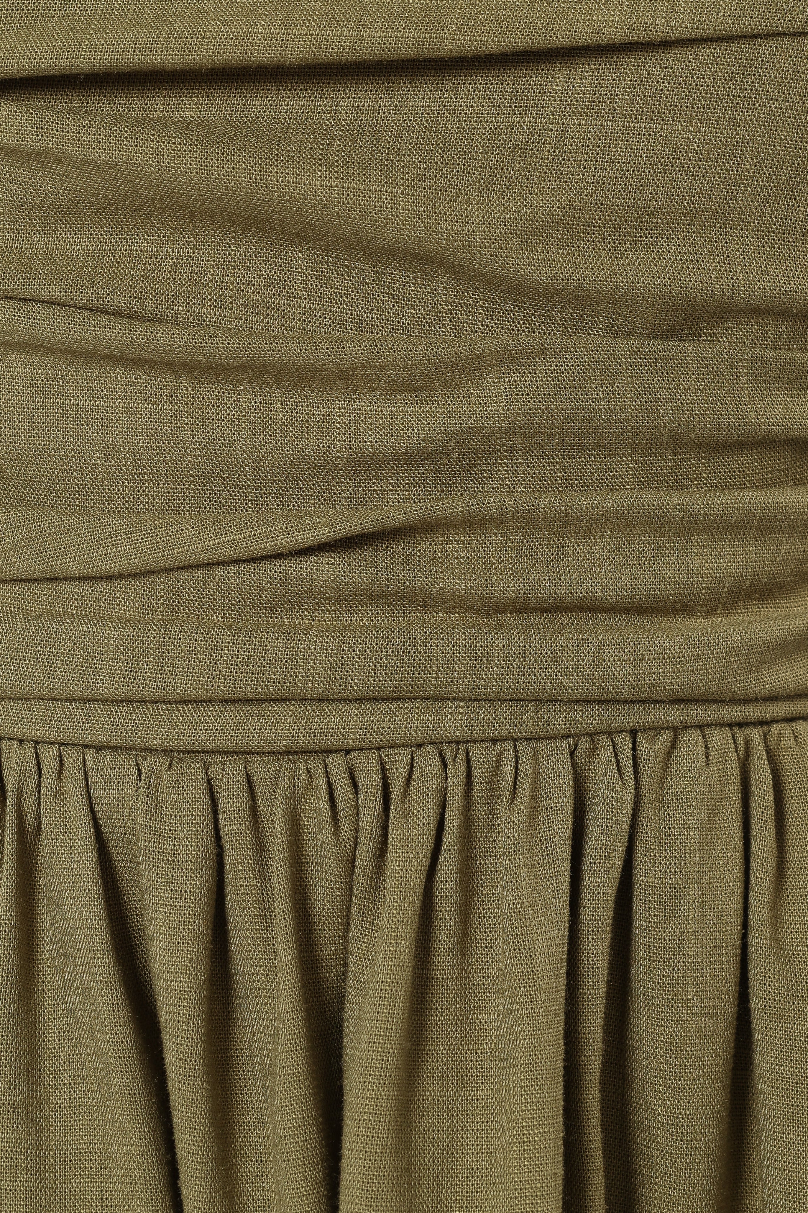 Kayt Strapless Dress - Olive Green-Sunny Prom
