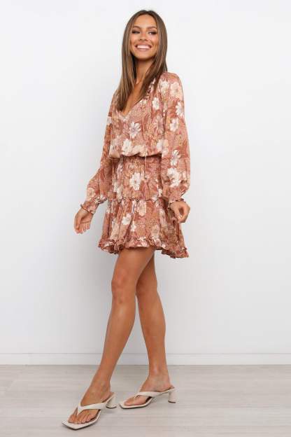 Kealan Dress - Brown-Sunny Prom