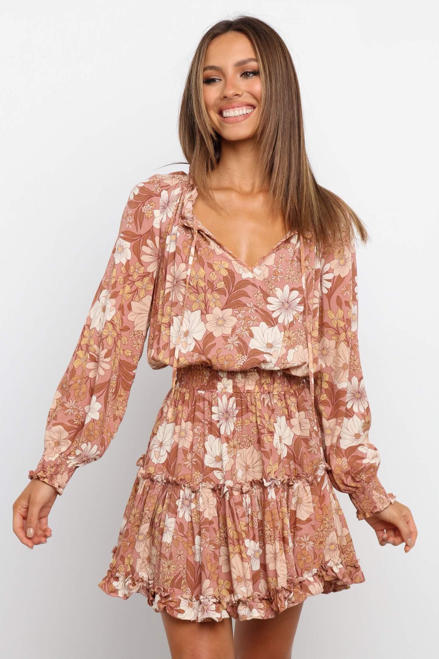 Kealan Dress - Brown-Sunny Prom