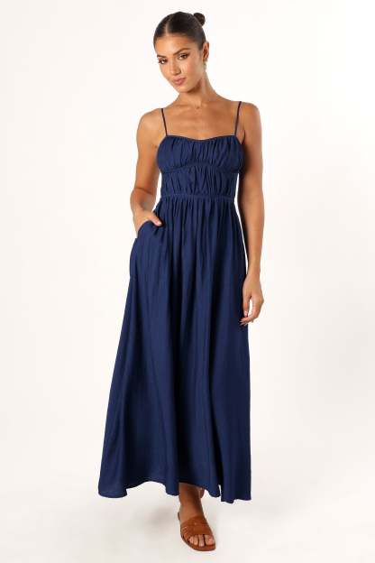 Kelani Luxi Midi Dress - Navy-Sunny Prom