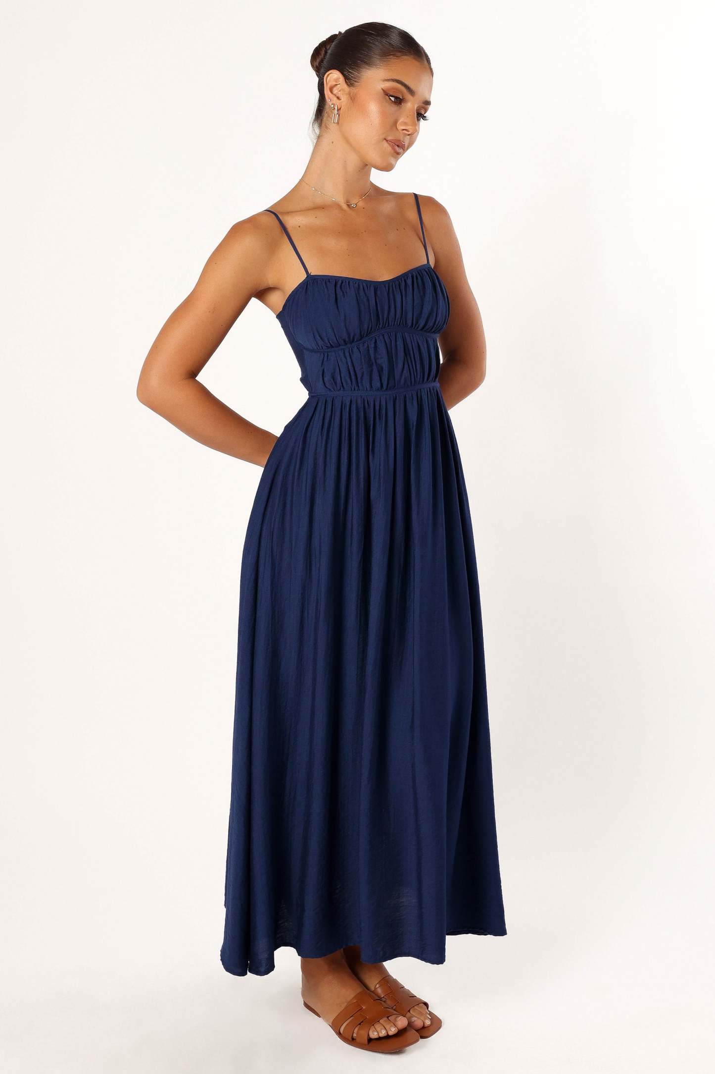 Kelani Luxi Midi Dress - Navy-Sunny Prom