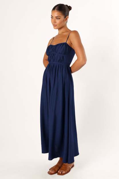 Kelani Luxi Midi Dress - Navy-Sunny Prom