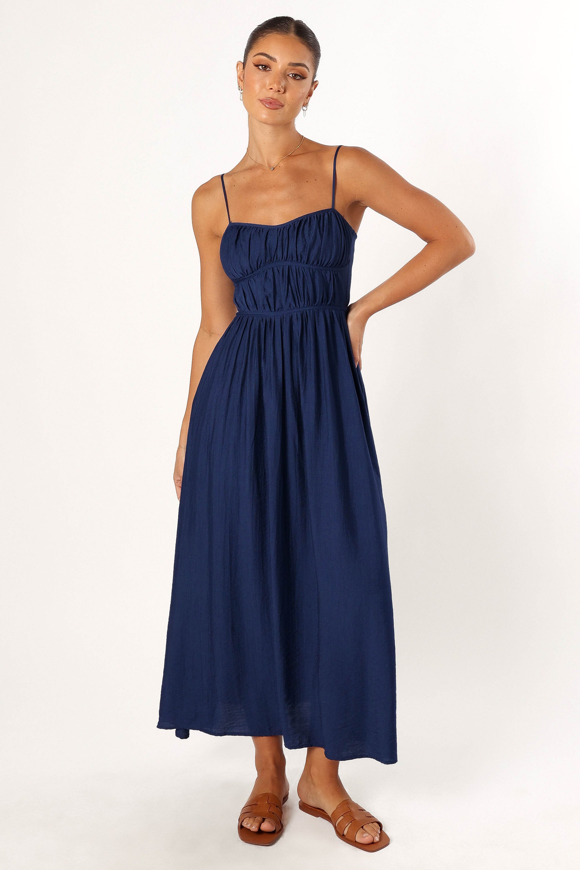 Kelani Luxi Midi Dress - Navy-Sunny Prom