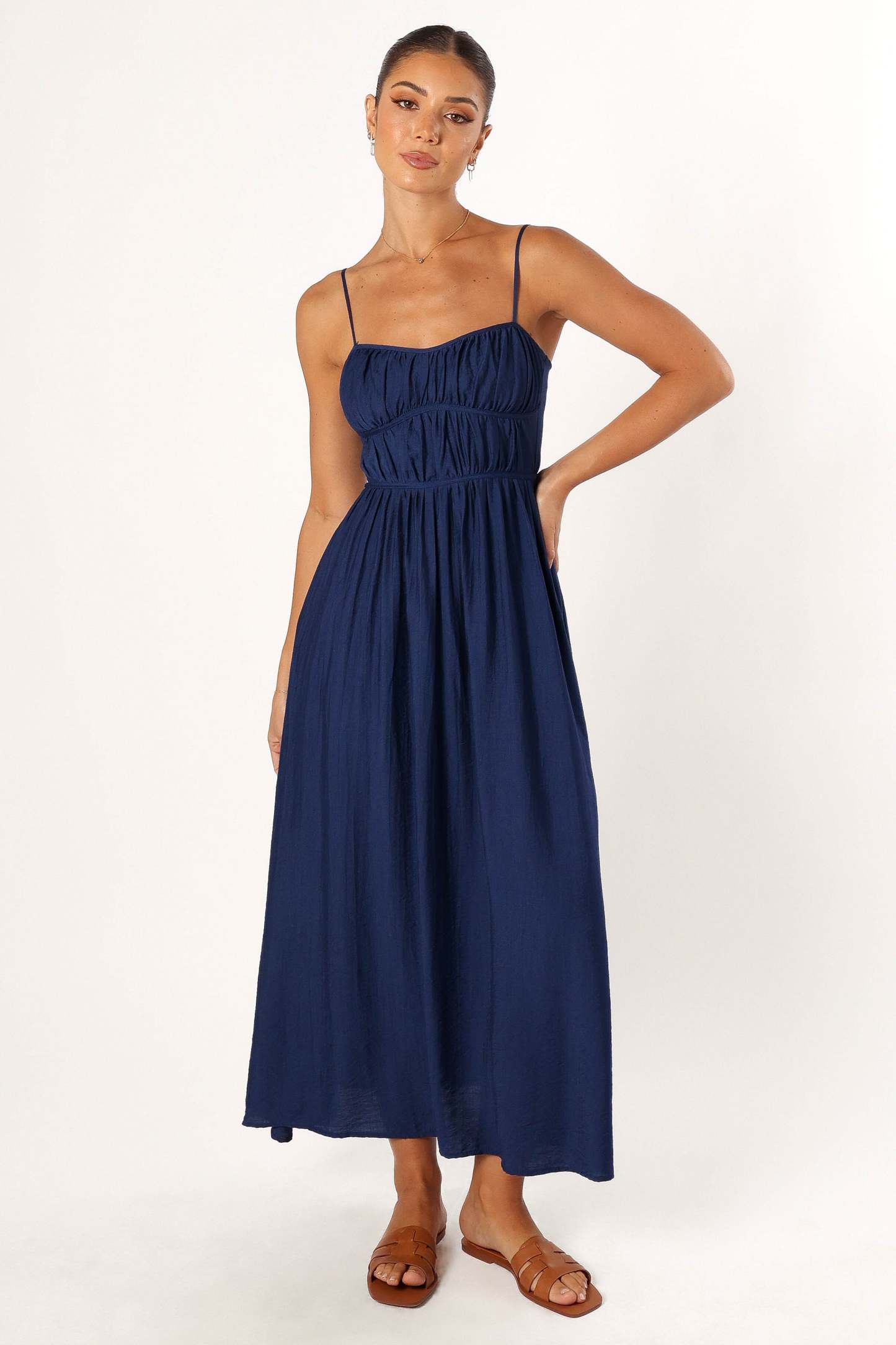Kelani Luxi Midi Dress - Navy-Sunny Prom