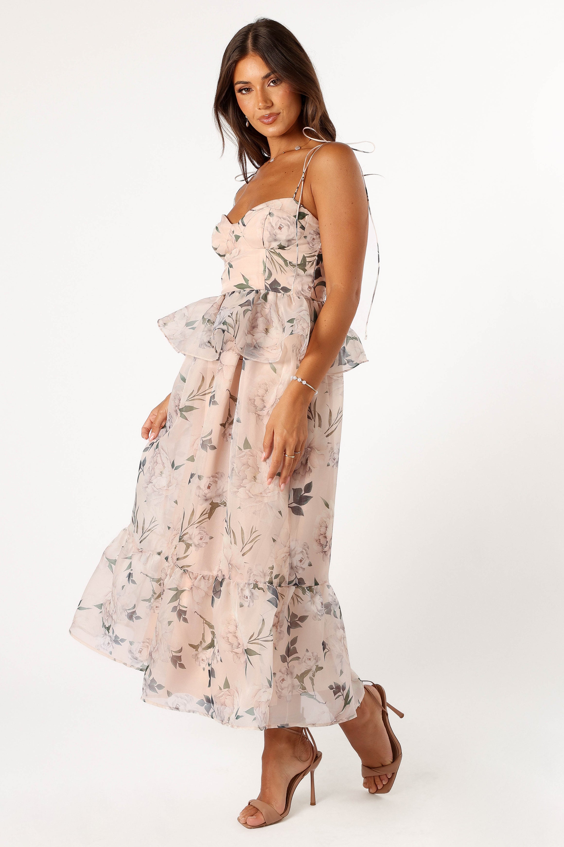 Kennie Midi Dress - Pink Floral-Sunny Prom