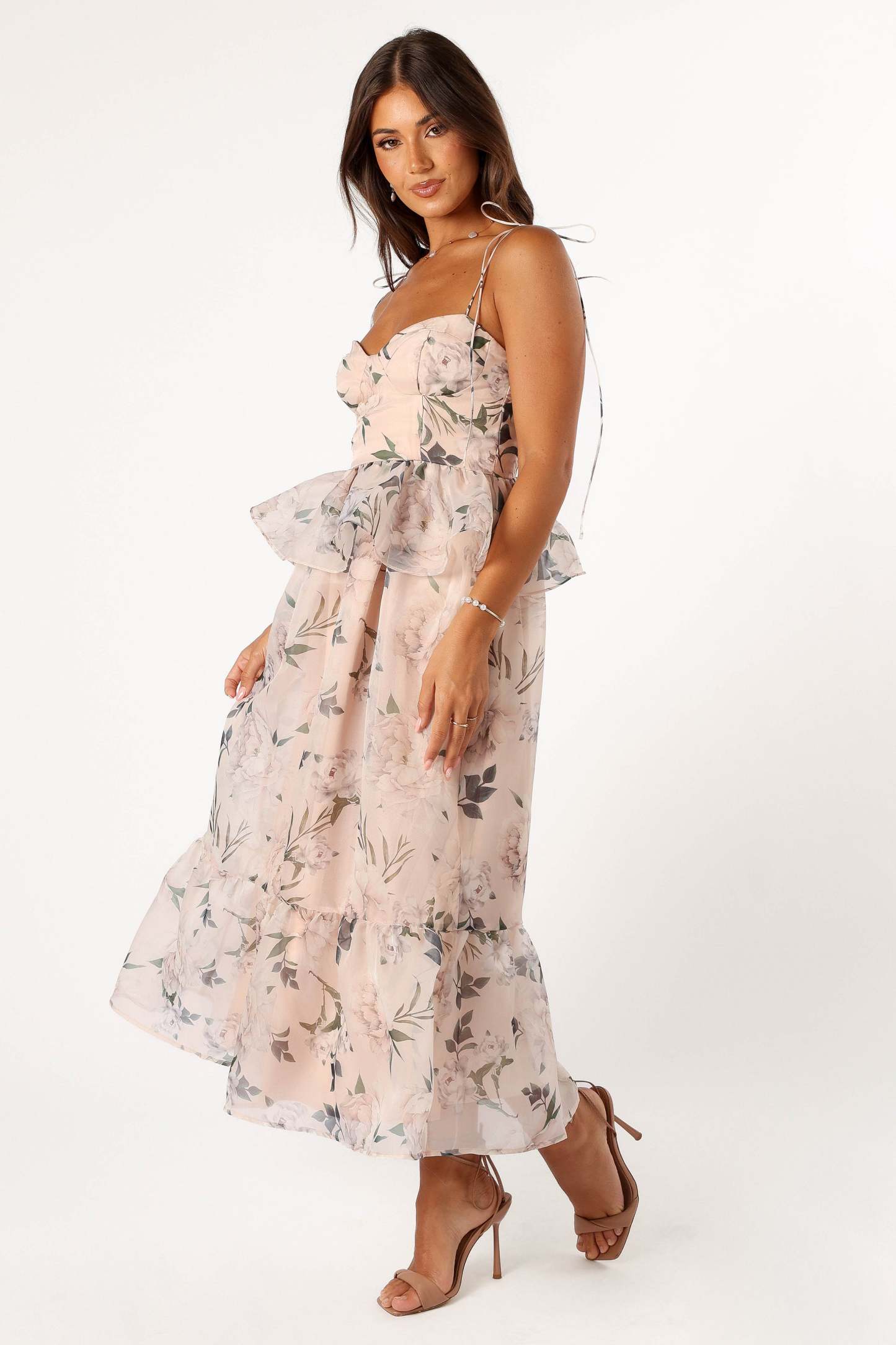 Kennie Midi Dress - Pink Floral-Sunny Prom
