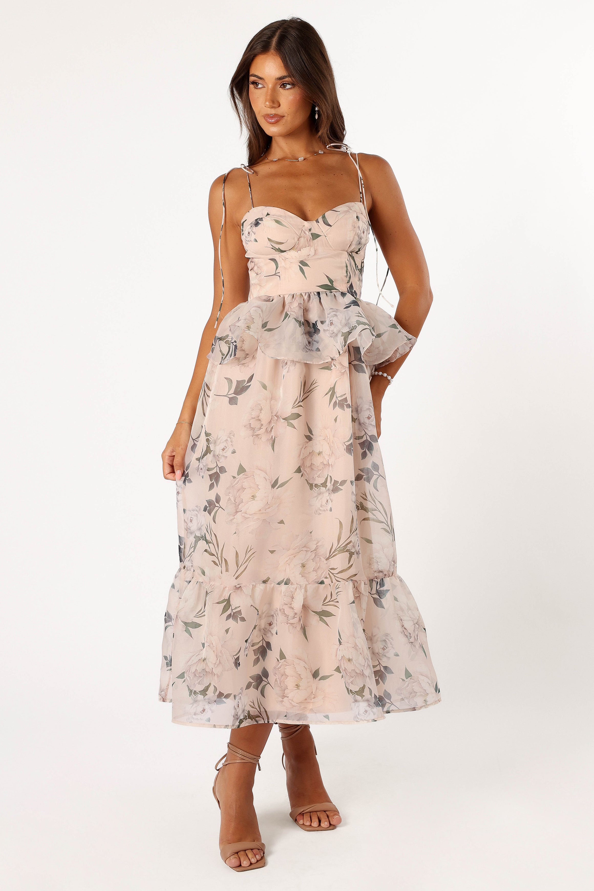 Kennie Midi Dress - Pink Floral-Sunny Prom