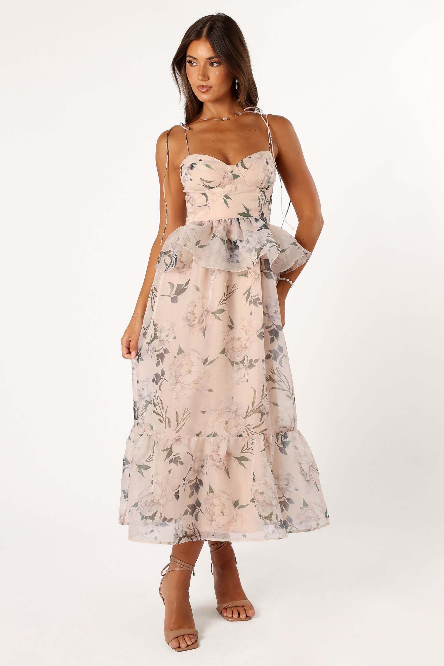 Kennie Midi Dress - Pink Floral-Sunny Prom