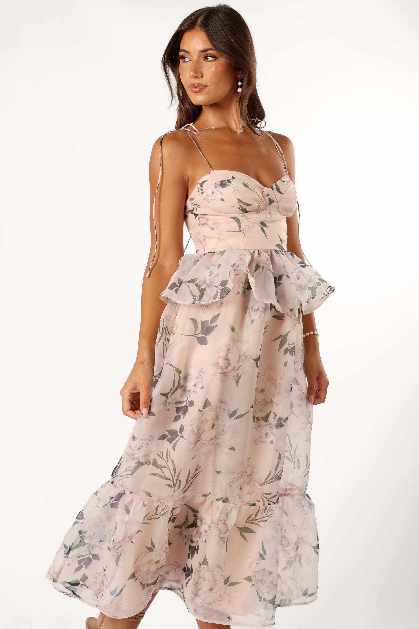 Kennie Midi Dress - Pink Floral-Sunny Prom
