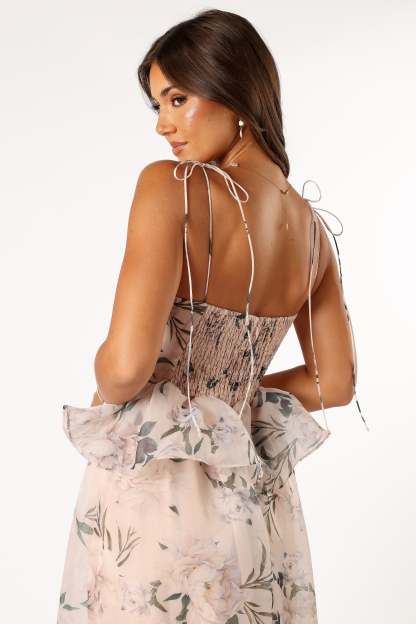 Kennie Midi Dress - Pink Floral-Sunny Prom