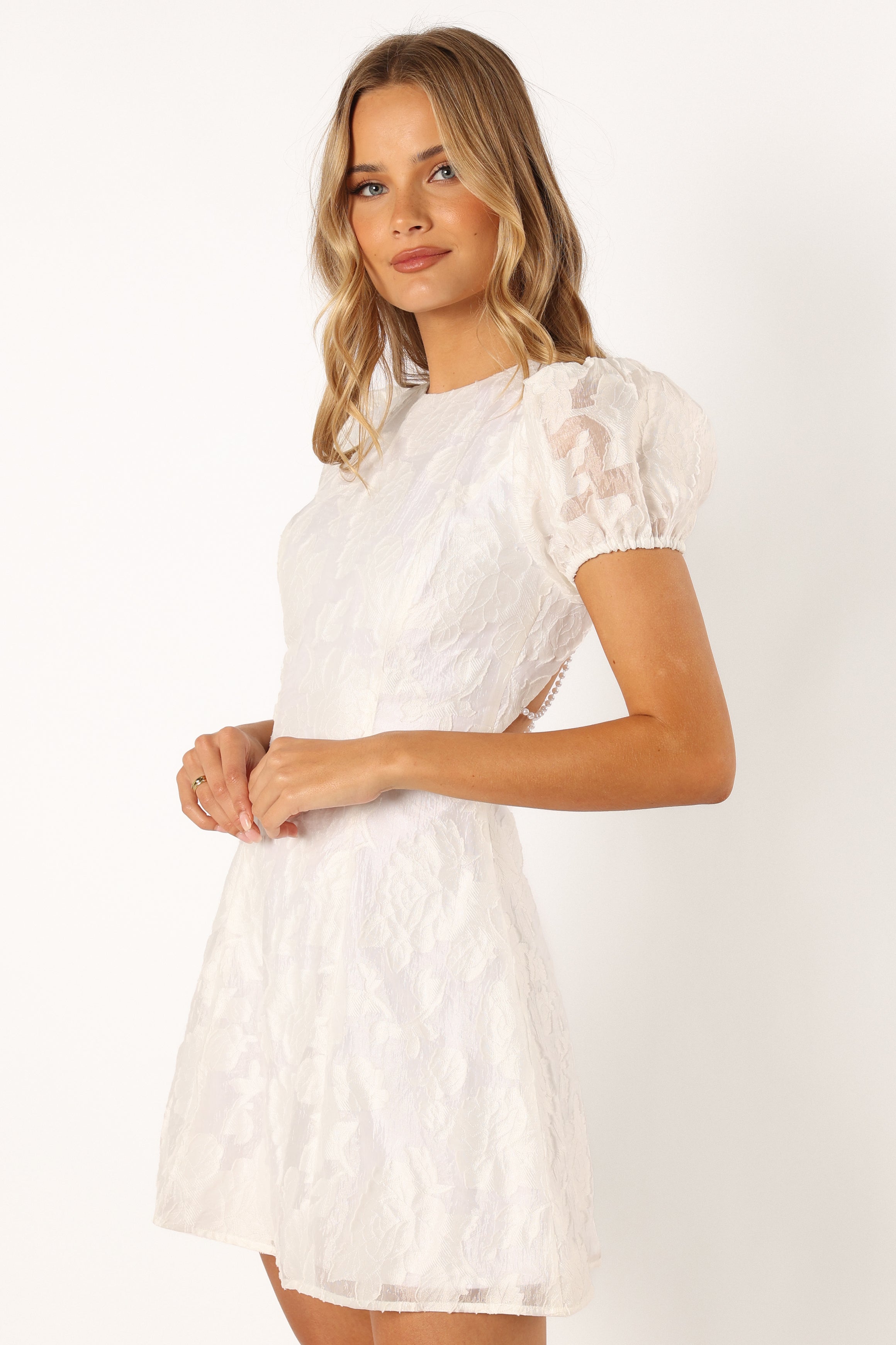 Kimmy Backless Mini Dress - White-Sunny Prom