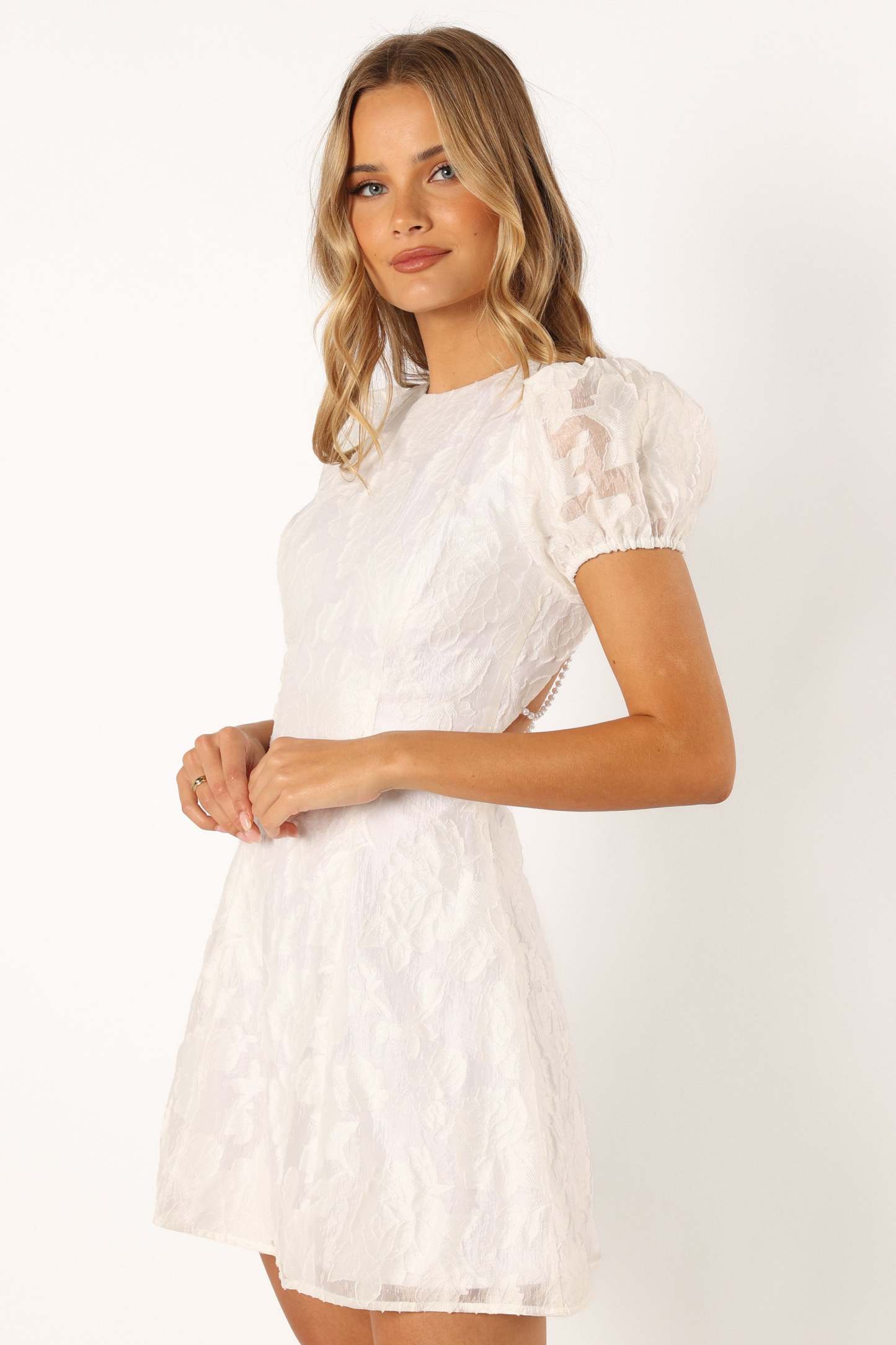 Kimmy Backless Mini Dress - White-Sunny Prom