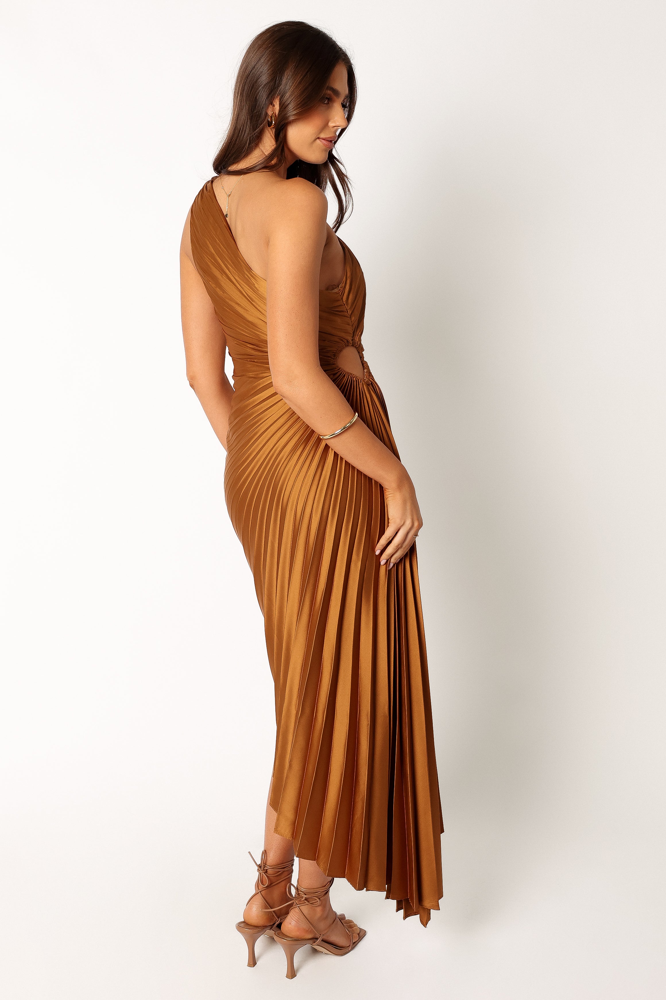 Kleo One Shoulder Maxi Dress - Golden Ochre-Sunny Prom