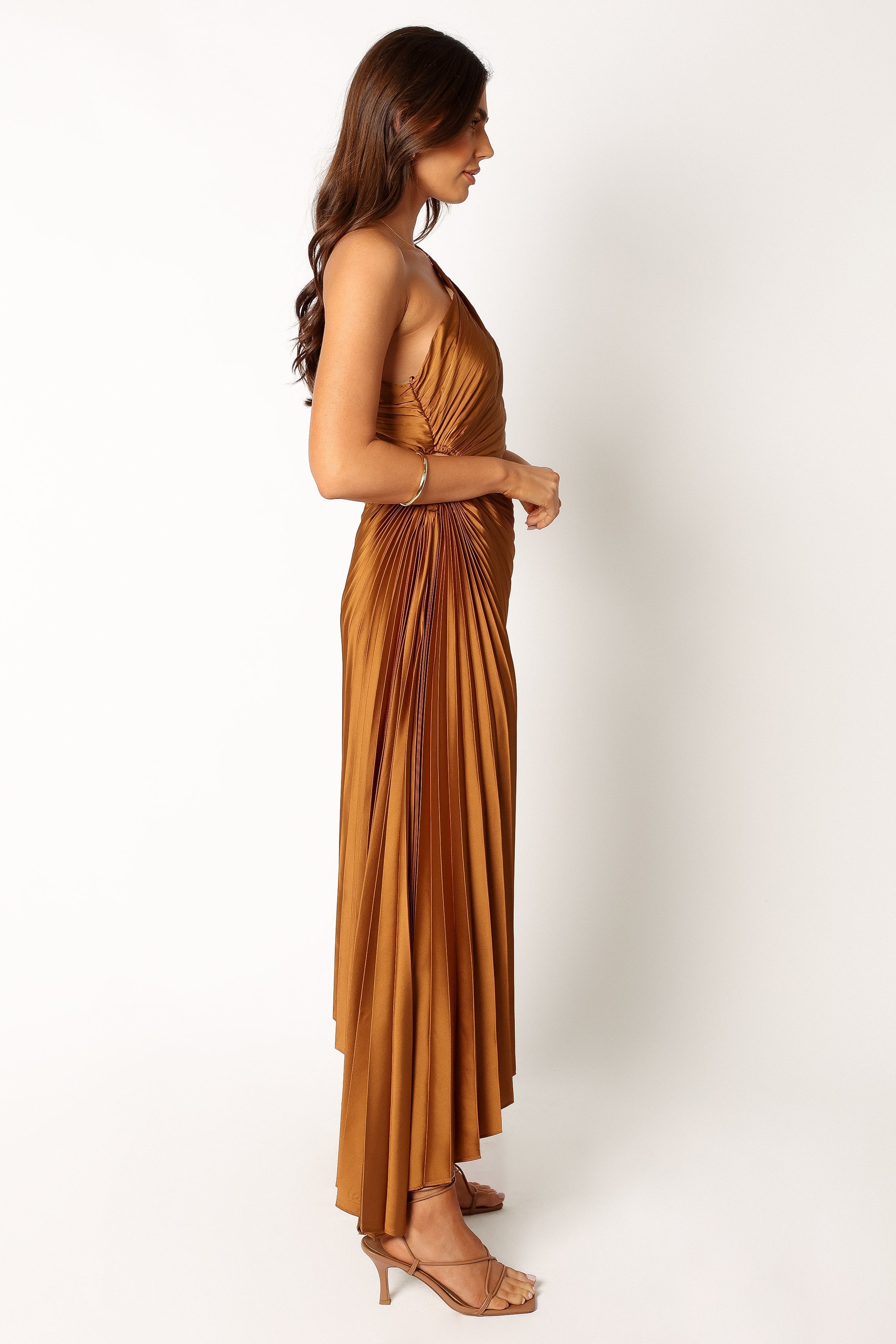 Kleo One Shoulder Maxi Dress - Golden Ochre-Sunny Prom