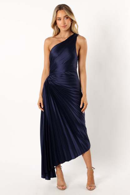 Kleo One Shoulder Maxi Dress - Navy-Sunny Prom