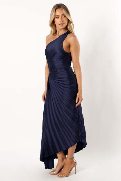 Kleo One Shoulder Maxi Dress - Navy-Sunny Prom