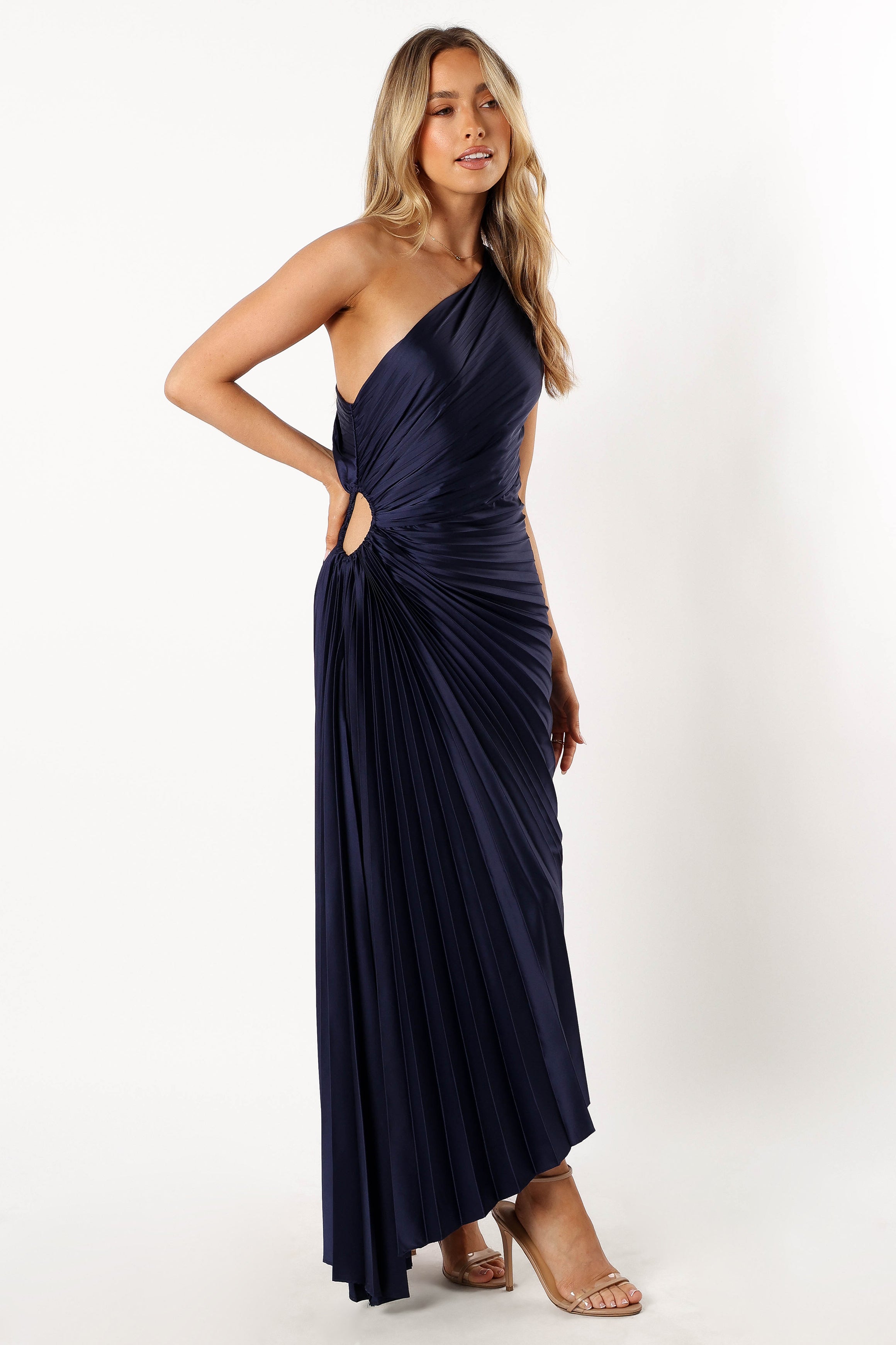 Kleo One Shoulder Maxi Dress - Navy-Sunny Prom