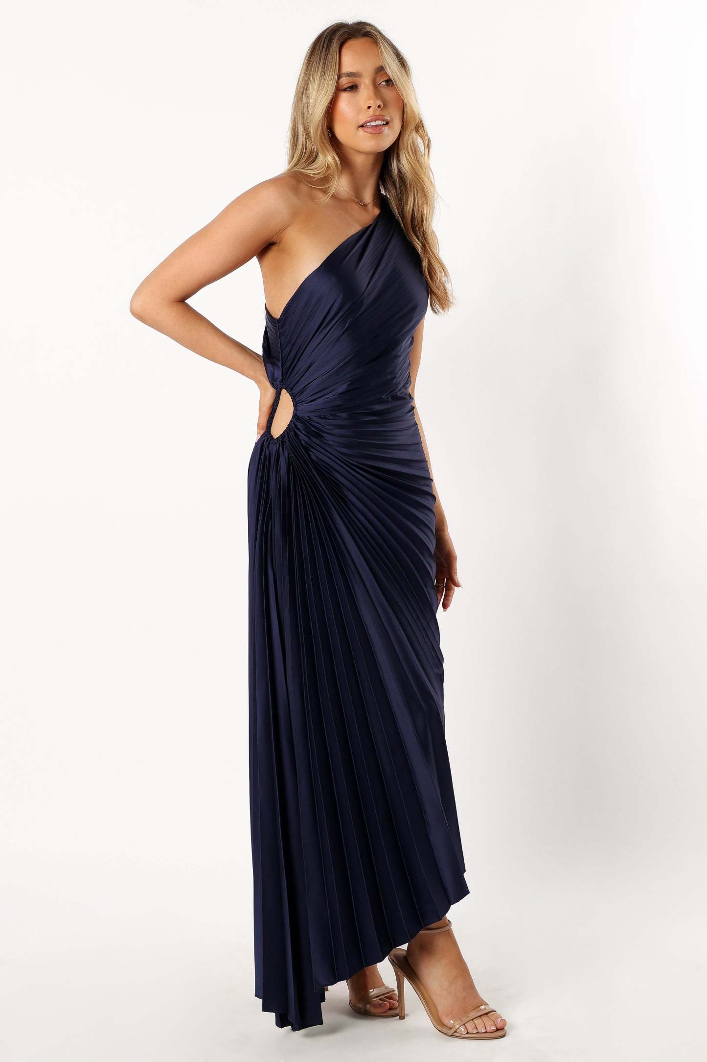 Kleo One Shoulder Maxi Dress - Navy-Sunny Prom