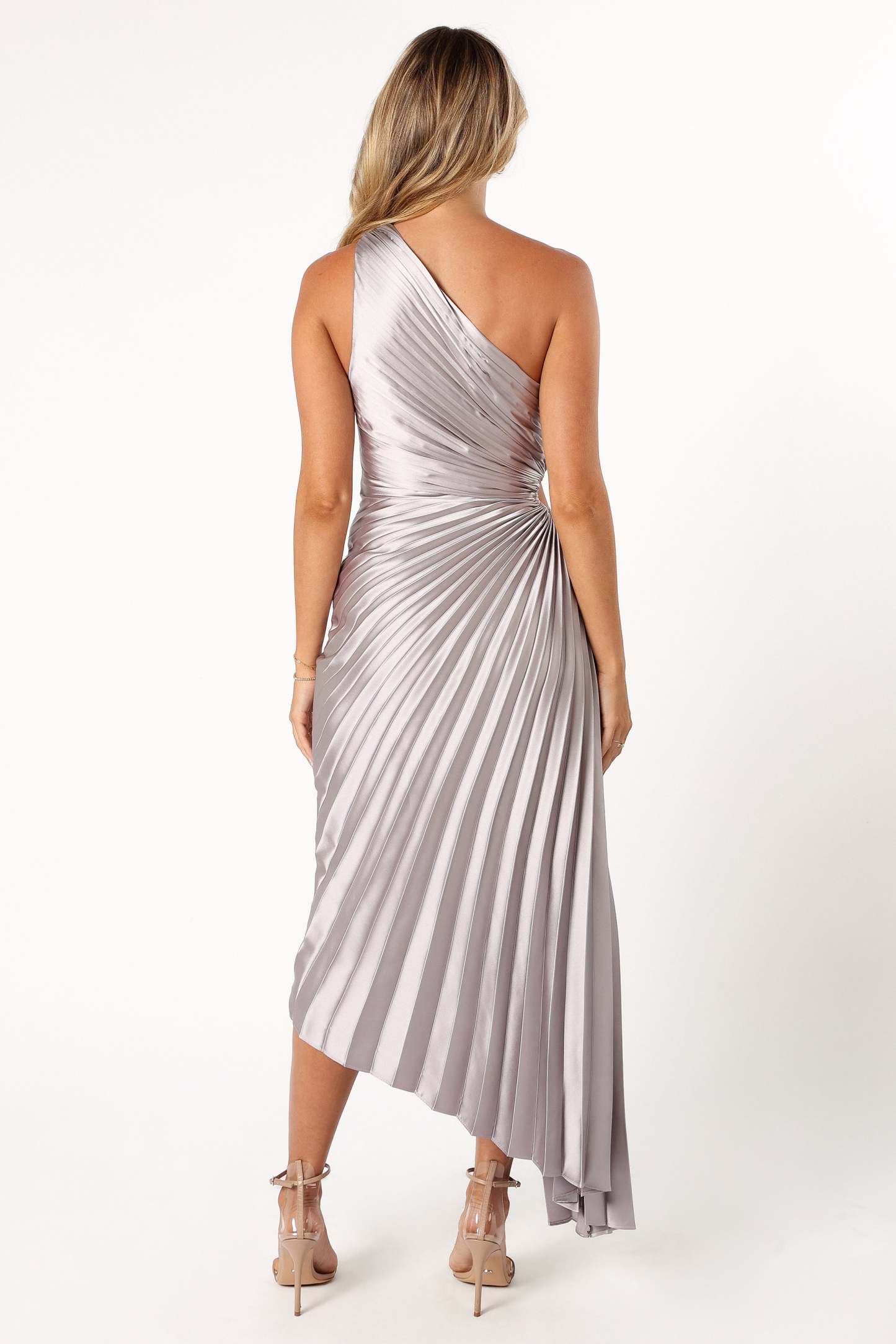 Kleo One Shoulder Maxi Dress - Silver-Sunny Prom