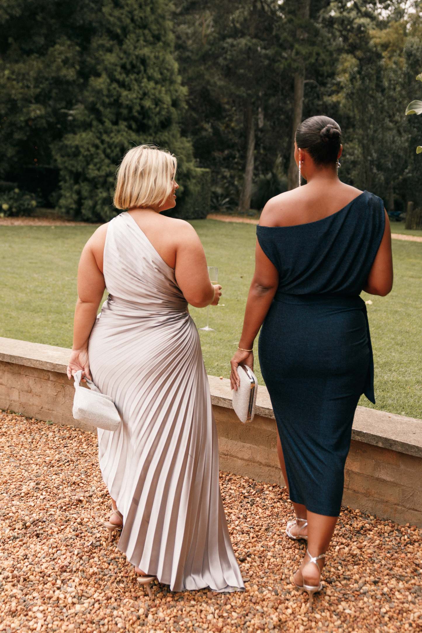 Kleo One Shoulder Maxi Dress - Silver-Sunny Prom